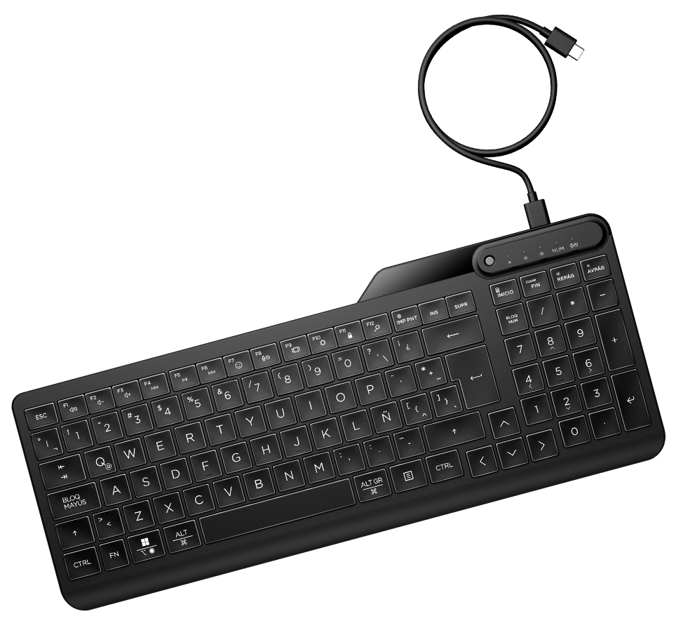 HP 400 Backlit Wired Keyboard s pozadinskim LED osvjetljenjem